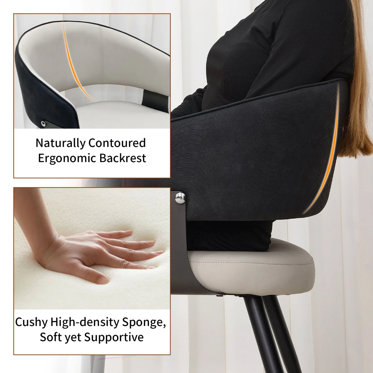 Comfort Upholstered Dining Chairs With Wide Seat For Kitchen And Dining