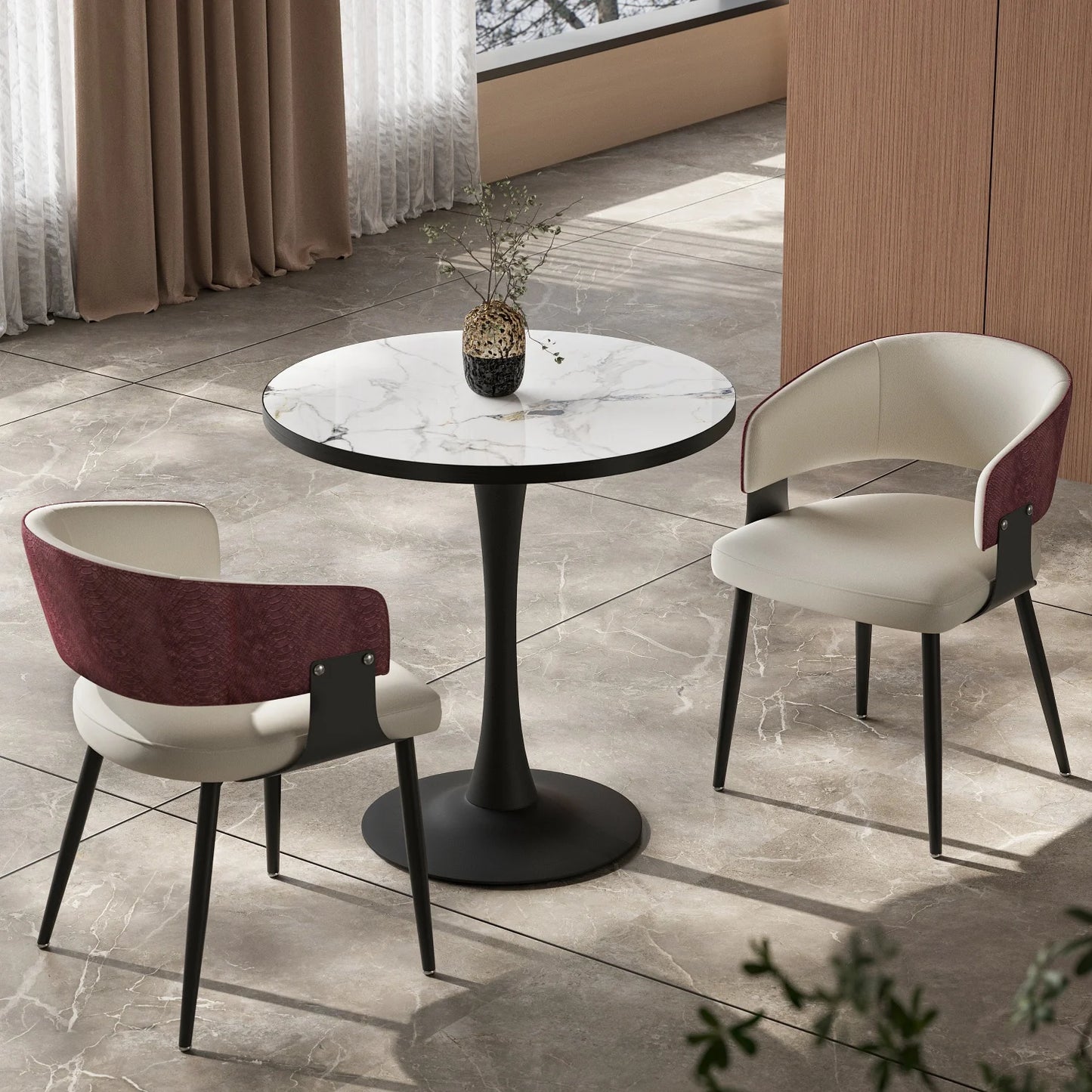 Comfort Upholstered Dining Chairs With Wide Seat For Kitchen And Dining