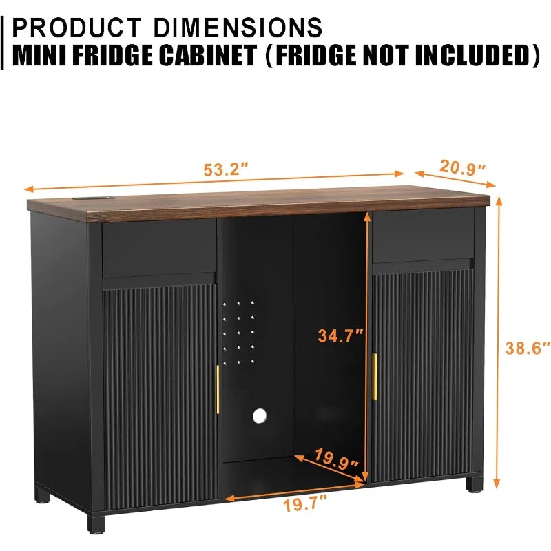 GDLF Coffee Bar Cabinet With Fridge Space And Wine Storage