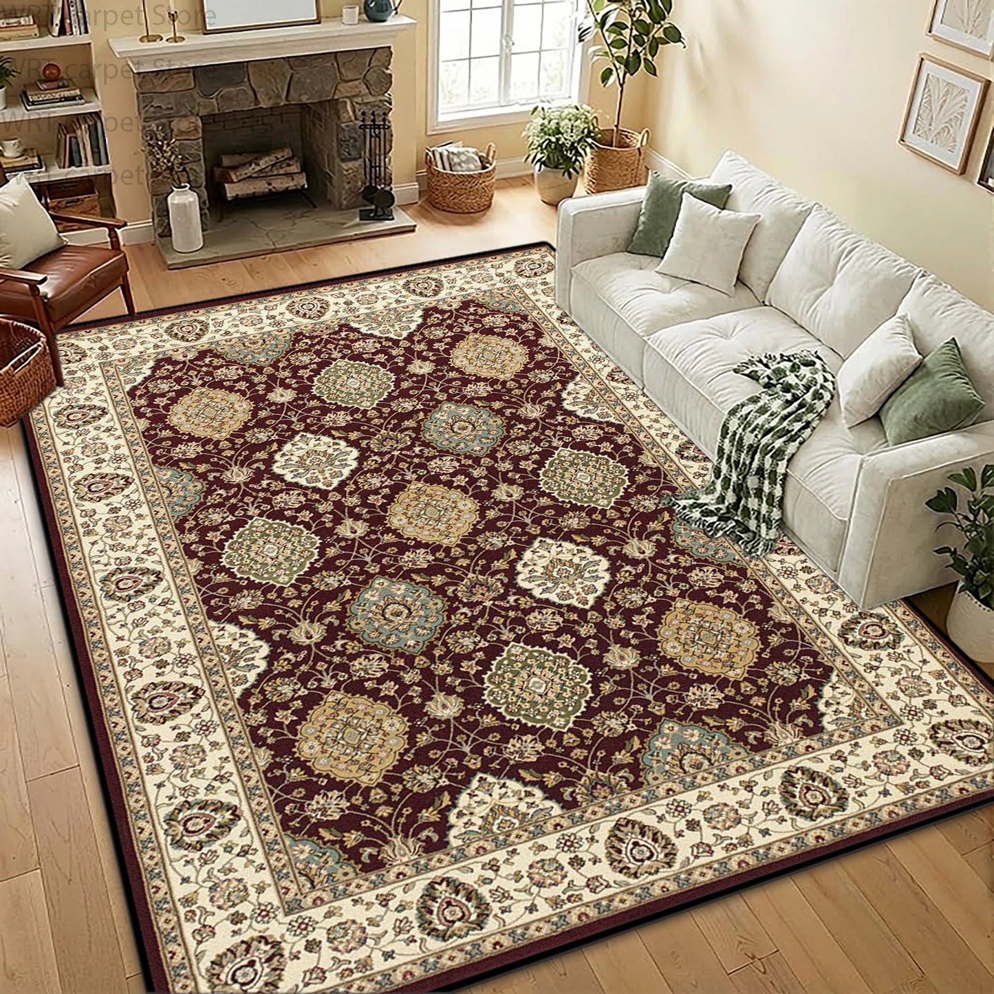 Premium Anti Slip Bohemian Retro Geometric Floor Rug