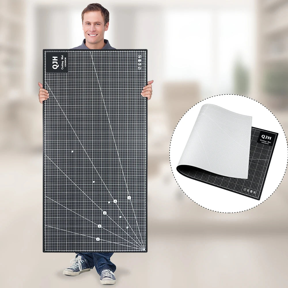 1pc 120x60cm high-end gray-black cutting board tool, 0.3cm thick double-sided PVC mat, DIY desktop cutting pad for leather Craft