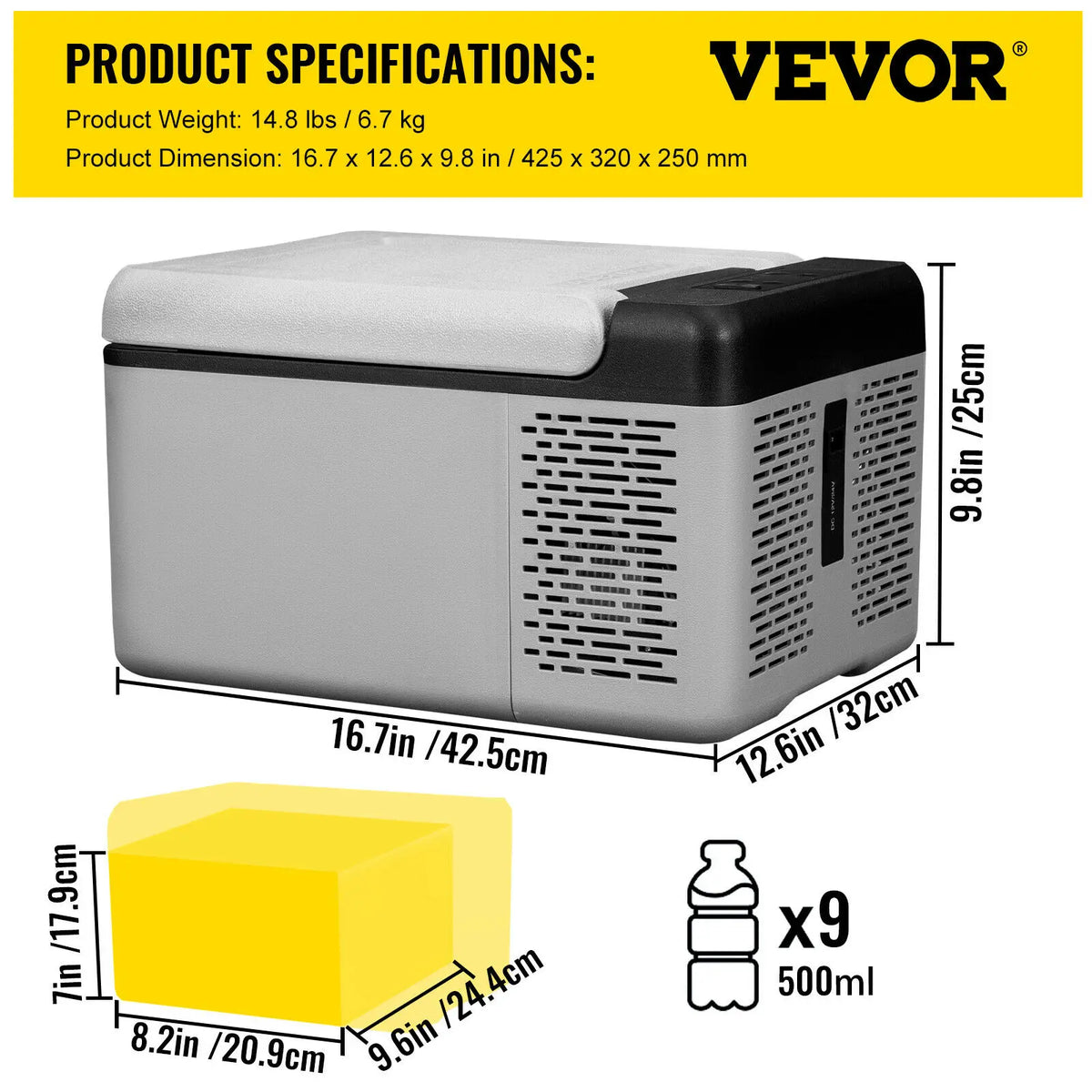 VEVOR Portable Compressor Car Fridge Freezer for Travel and Camping