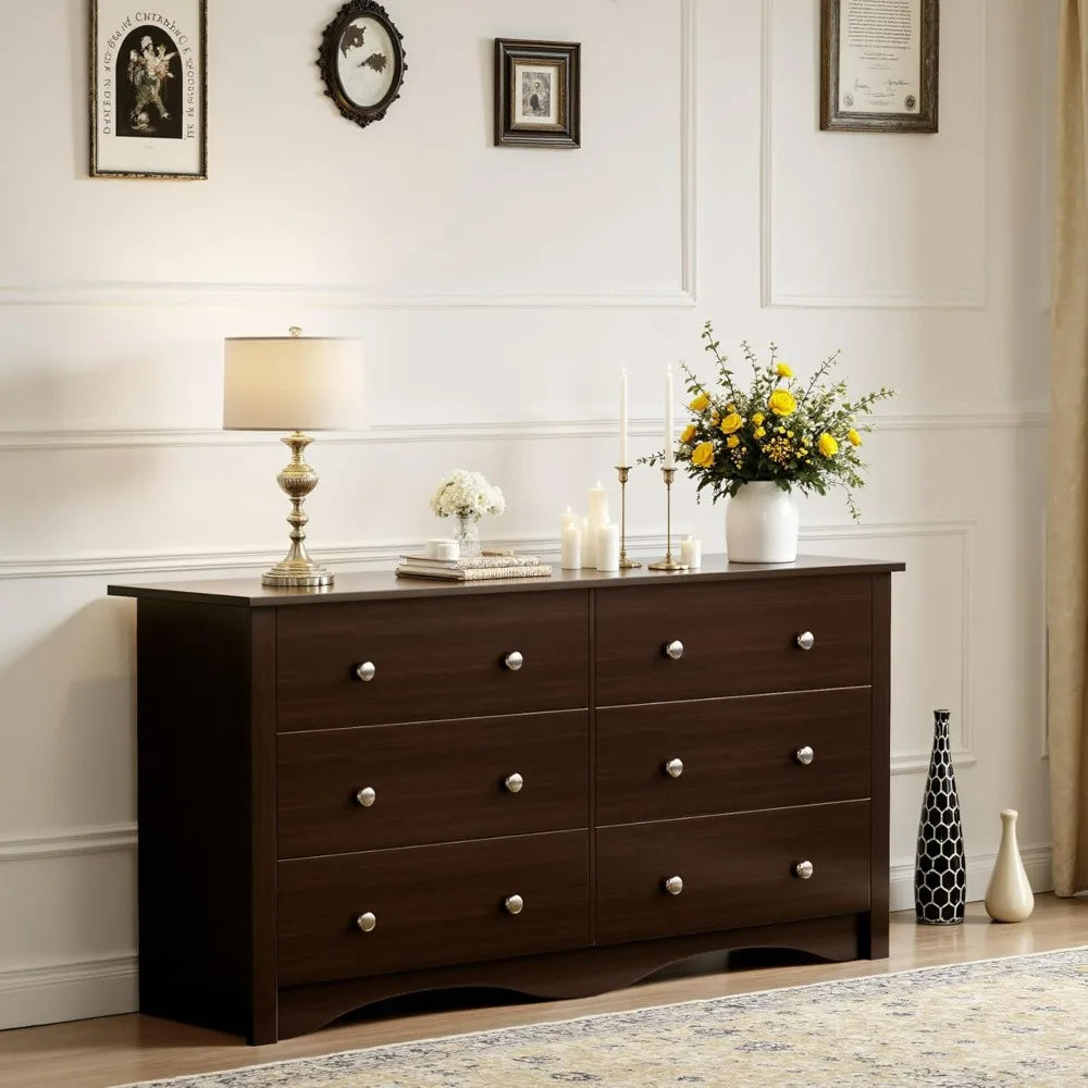 JUMMICO Six Drawer Dresser For Bedroom And Living Room