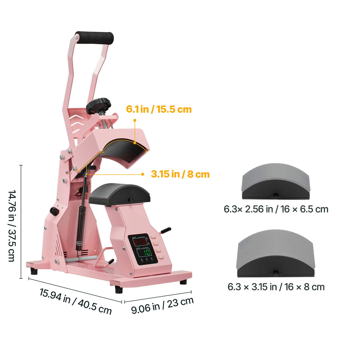SucceBuy Hat Heat Press Machine With Interchangeable Platens And Timer
