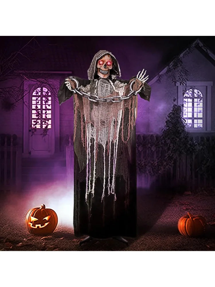Joyfy Animated Halloween Grim Reaper Outdoor Sound Activated Decoration