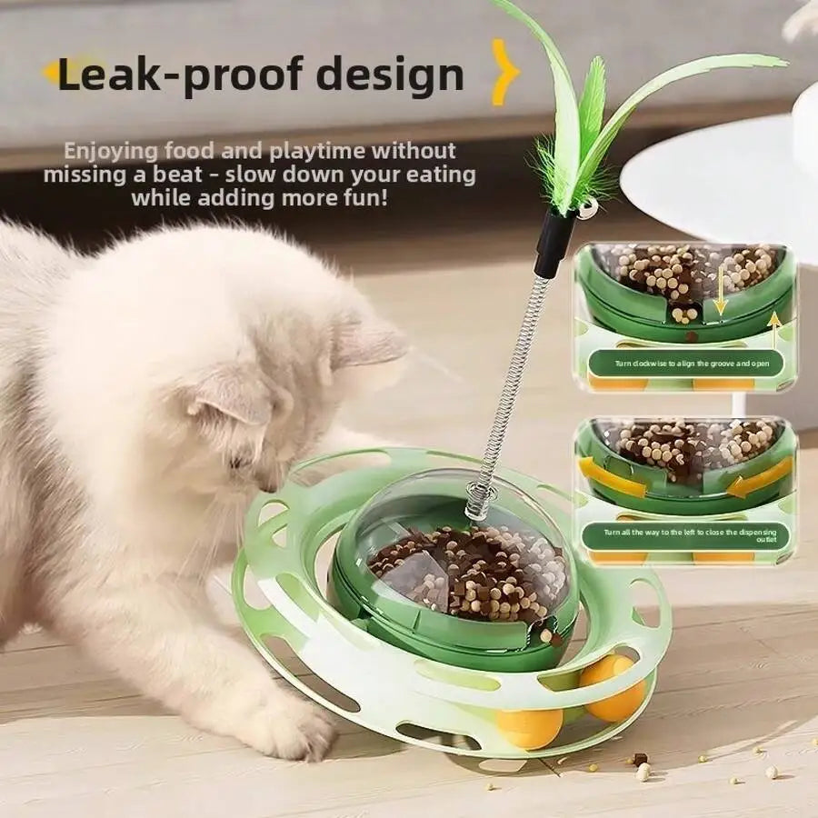 Cat Toy For Self-Entertainment And Boredom Relief, Cat Teaser Wand, Wobbler, Turntable, Food Dispenser, Pet Supplies For