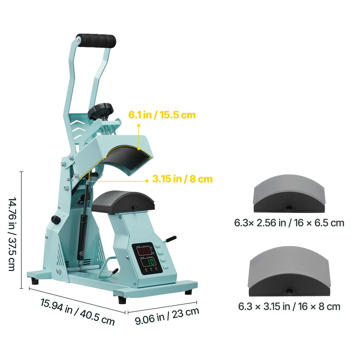 SucceBuy Hat Heat Press Machine With Interchangeable Platens And Timer