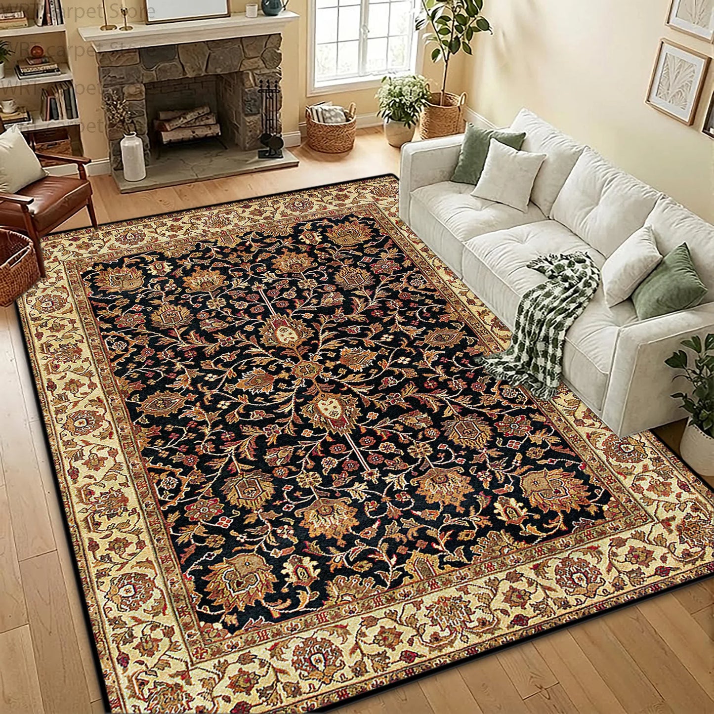 Premium Anti Slip Bohemian Retro Geometric Floor Rug