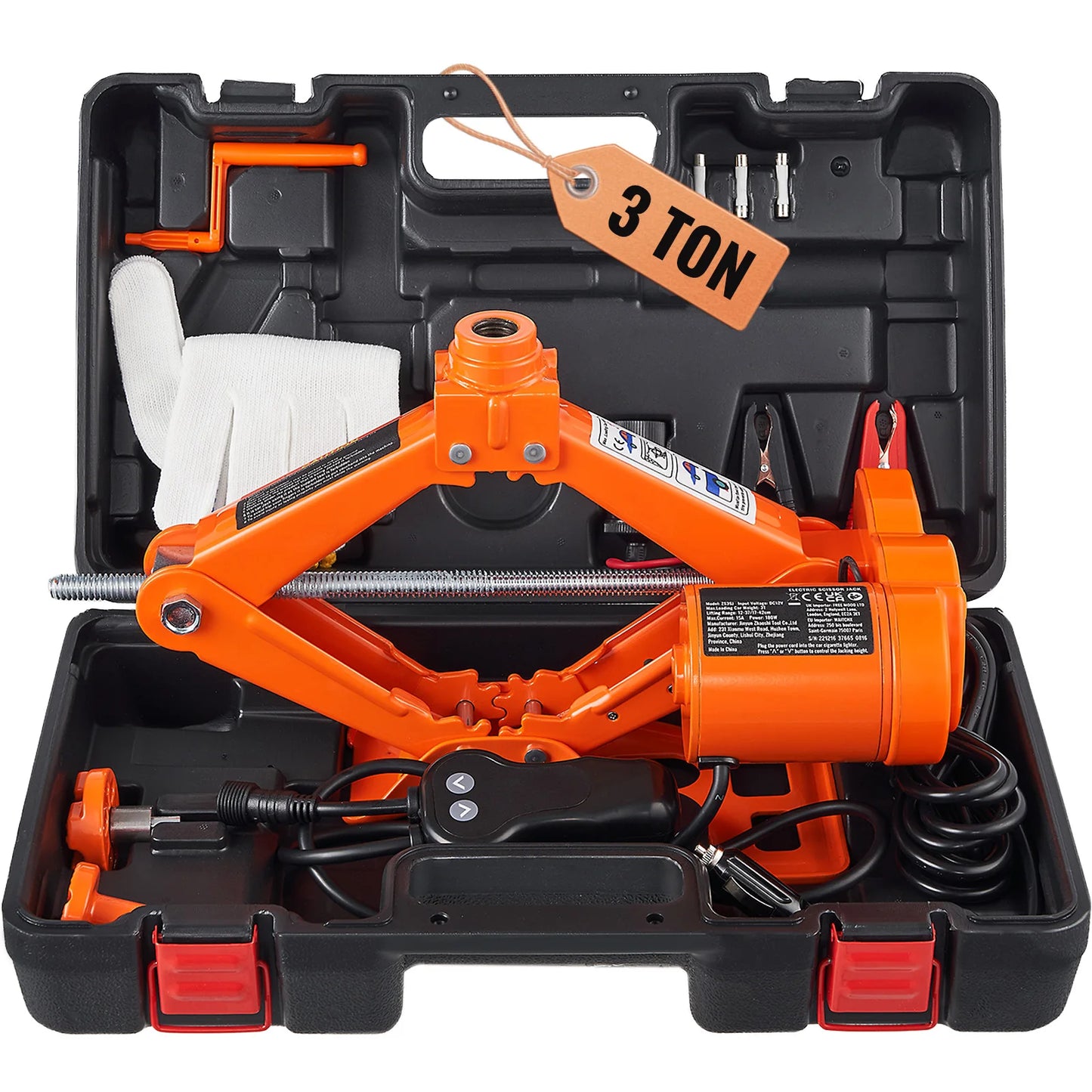 SucceBuy 3T Electric Car Jack Scissor Lift And Impact Wrench