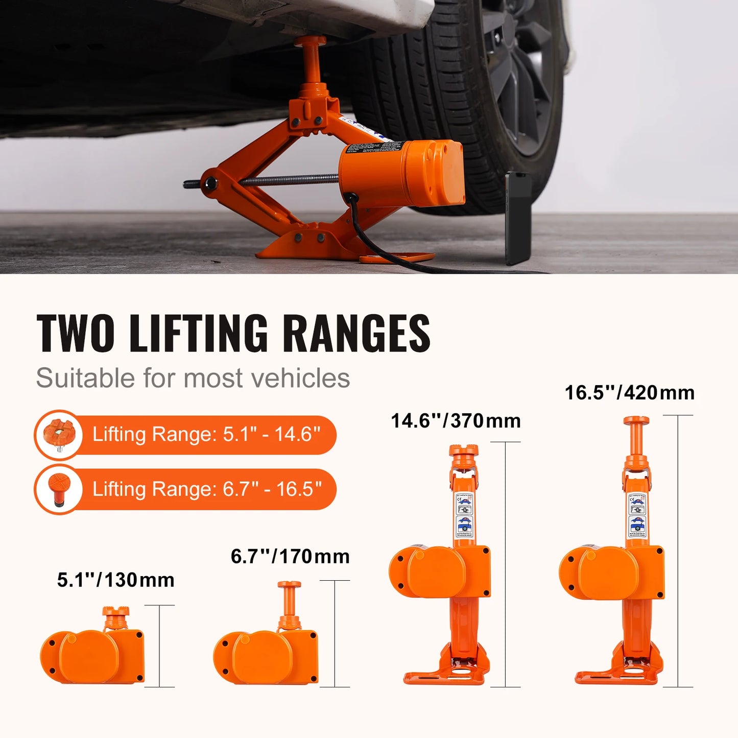 SucceBuy 3T Electric Car Jack Scissor Lift And Impact Wrench