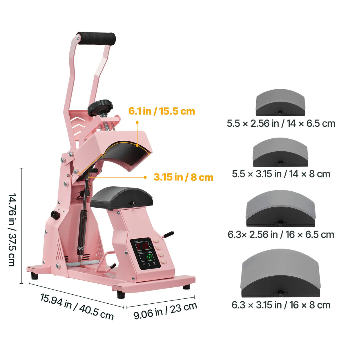 SucceBuy Hat Heat Press Machine With Interchangeable Platens And Timer