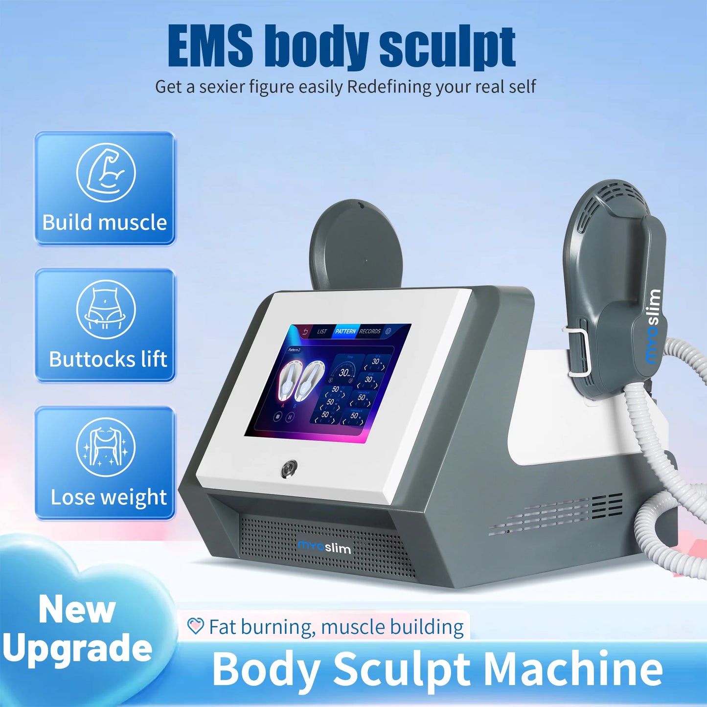 MYOslim RF Sculpt Machine EMS Body Sculpting Weight Loss Massager Device 15 Electromagnetic Fat Slimming Muscle Stimulation