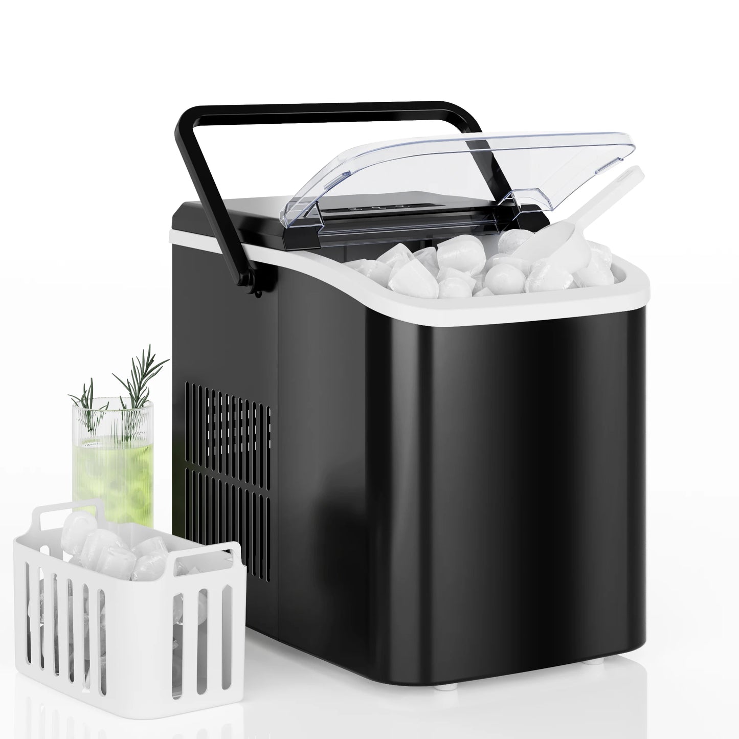 JHK Portable Ice Maker Countertop Bullet Ice 9 Cubes