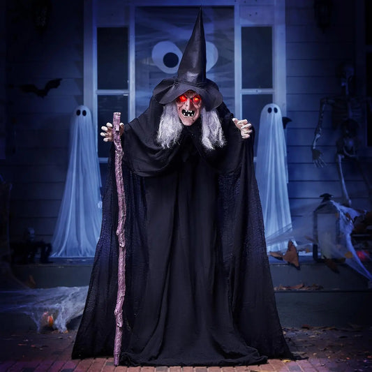 Joyfy Animatronic Witch Halloween Outdoor Decor With Light And Sound