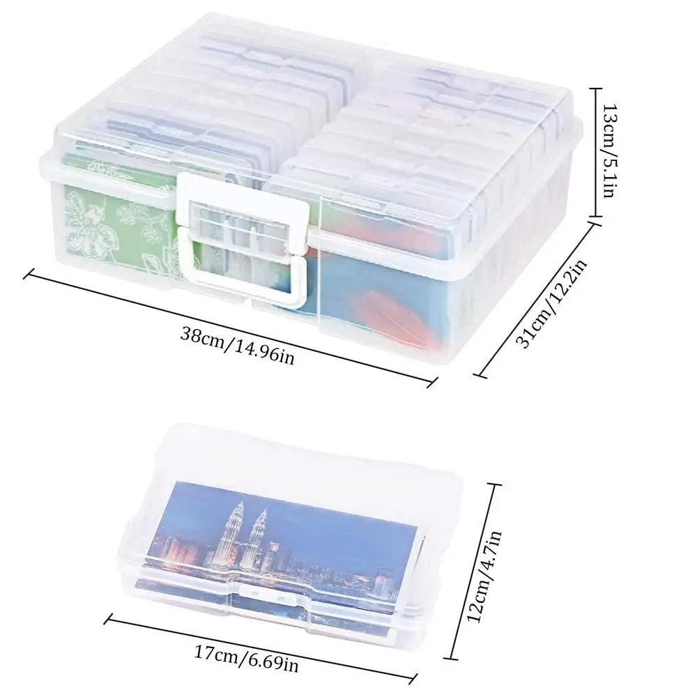 Photo Cases Transparent Photo Storage & Organizer Photo Cases For 4x6 Inches Pictures Memorabilia & Cards Dustproof Stackable