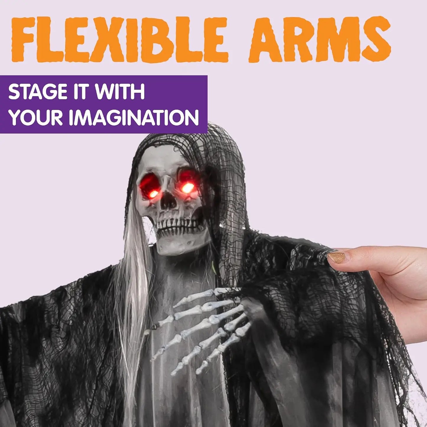 Joyfy Animated Hanging Grim Reaper Halloween Decoration With Voice Control
