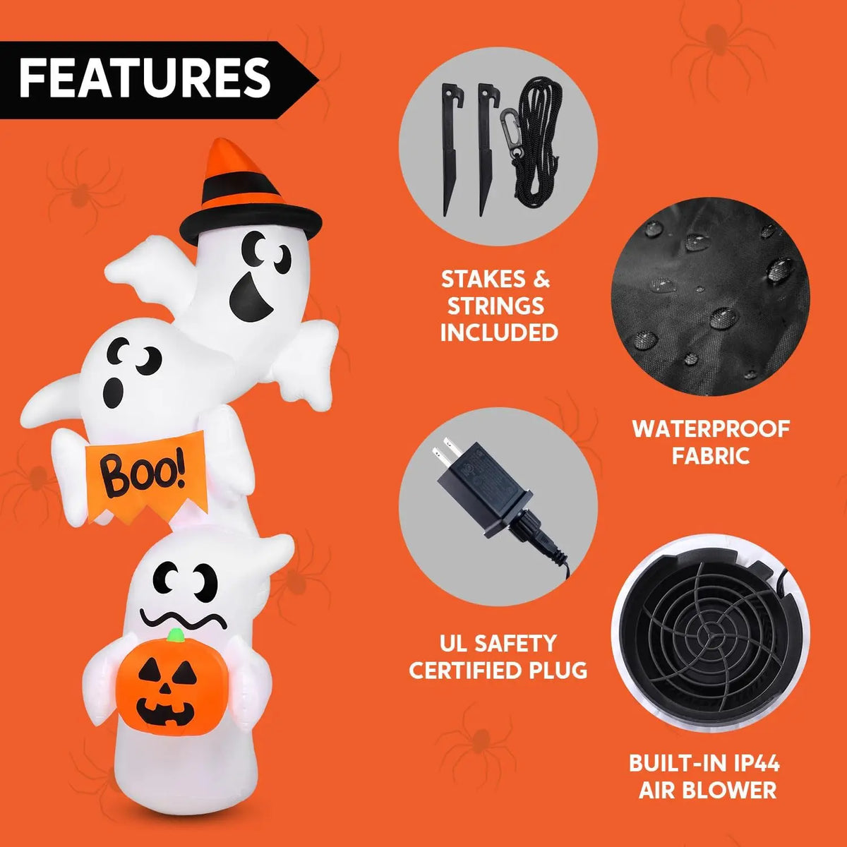 Joyfy Halloween Ghost Inflatable Outdoor Decoration With LED Lights