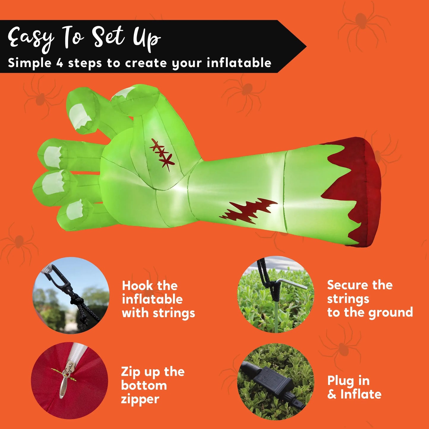 Joyfy Giant Zombie Arm Outdoor Inflatable Halloween Yard Decor