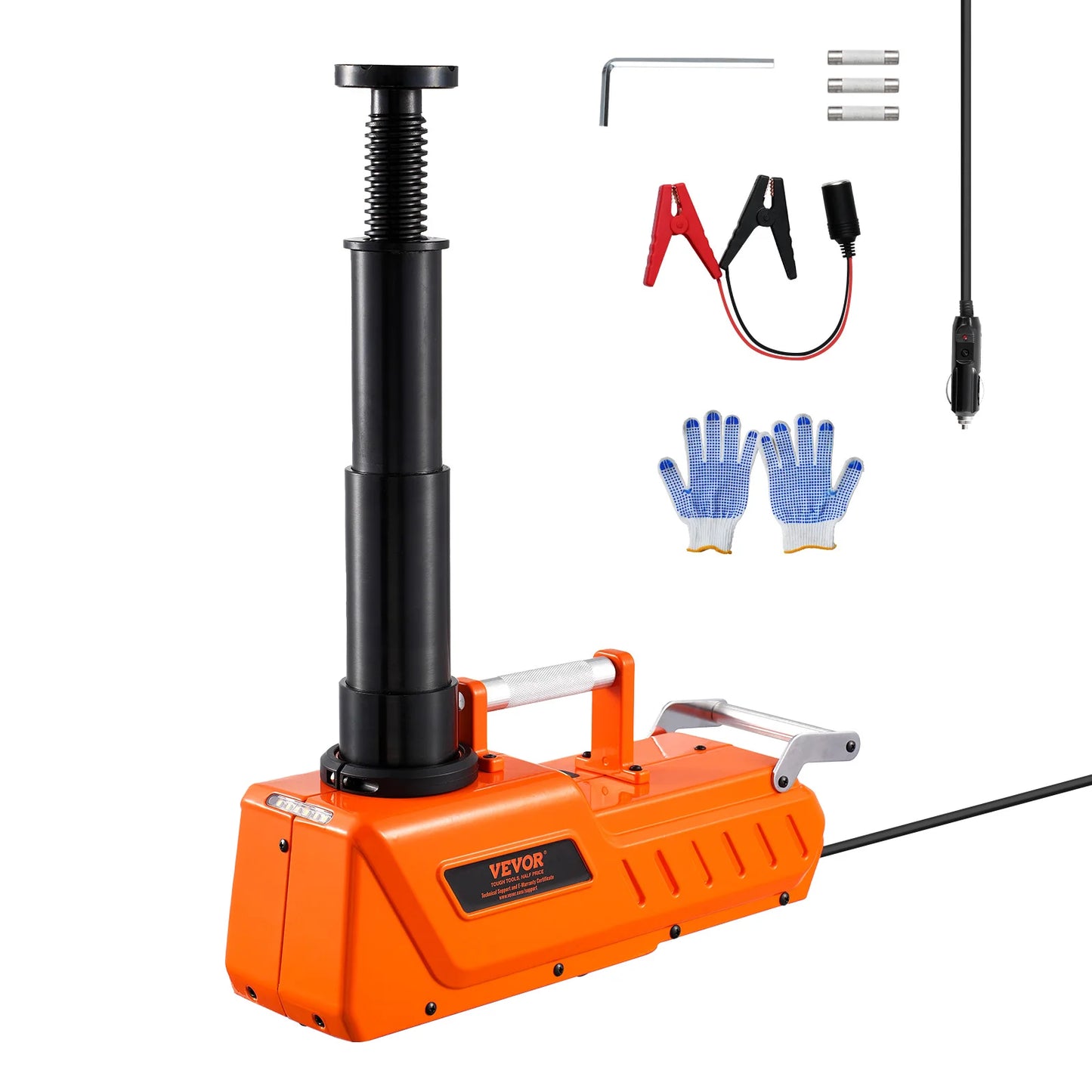 SucceBuy Electric Car Jack 15T 12V Dual-Powered With LED Light