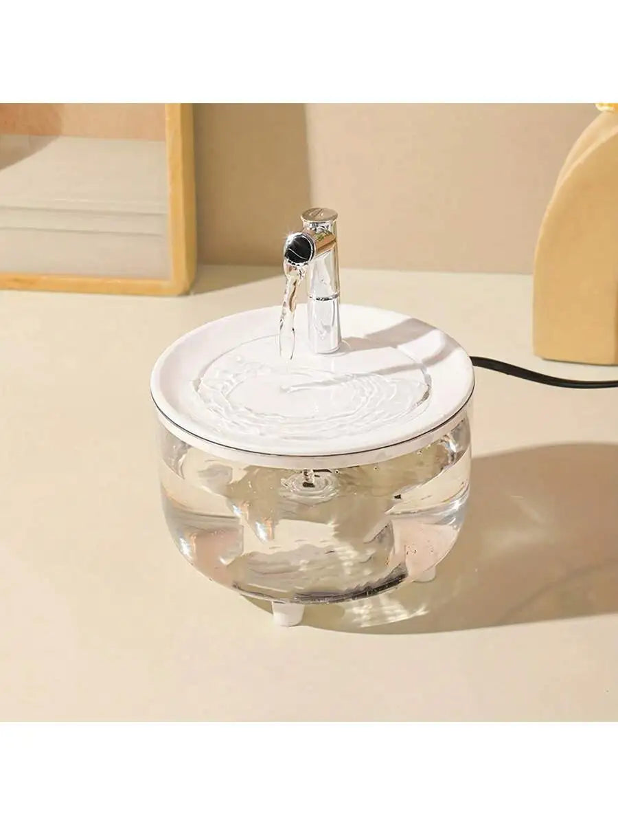 1500ml USB Powered Cat Dog Water Dispenser, Automatic Circulation Pet Water Feeder With Filter (Charging Adapter Not Included)