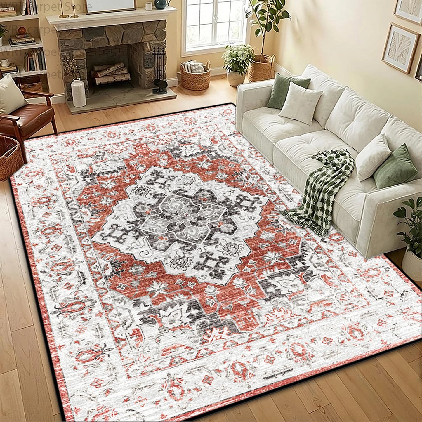 Premium Anti Slip Bohemian Retro Geometric Floor Rug