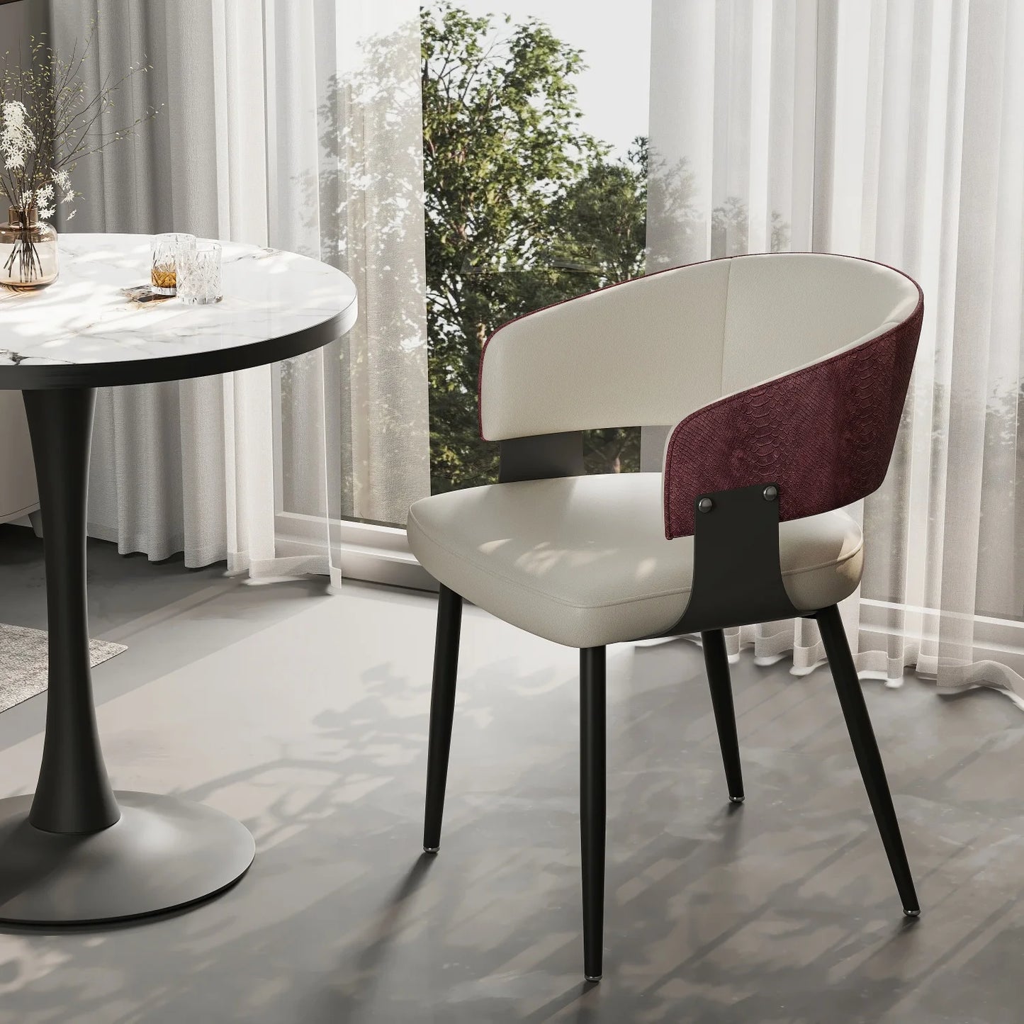Comfort Upholstered Dining Chairs With Wide Seat For Kitchen And Dining