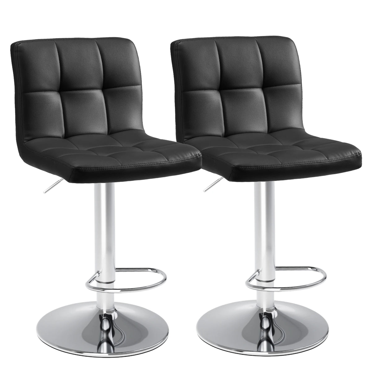 JHK PU Leather Upholstered Bar Stools With Comfortable Backrest