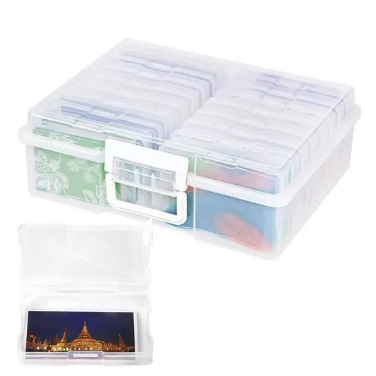 Photo Cases Transparent Photo Storage & Organizer Photo Cases For 4x6 Inches Pictures Memorabilia & Cards Dustproof Stackable