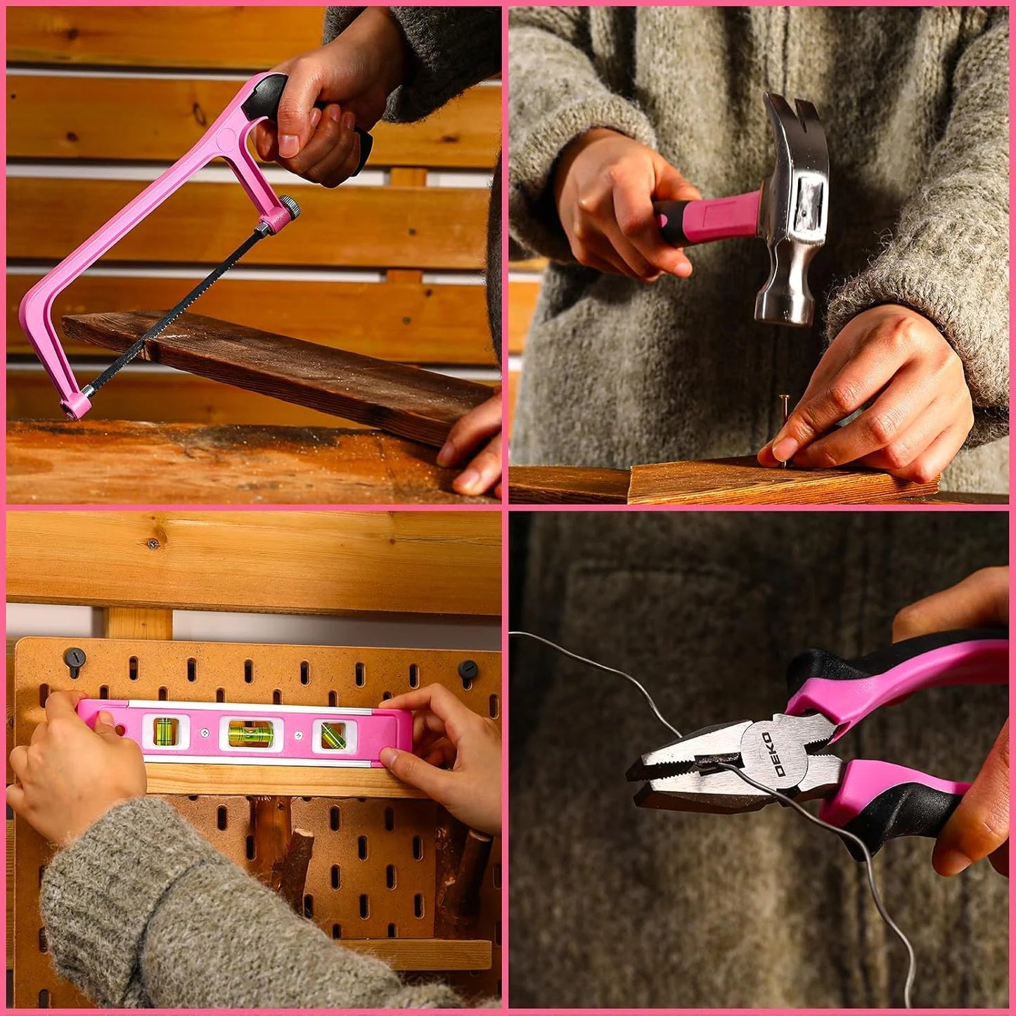 DEKO 12V Cordless Drill and Mechanic Tool Set with Storage