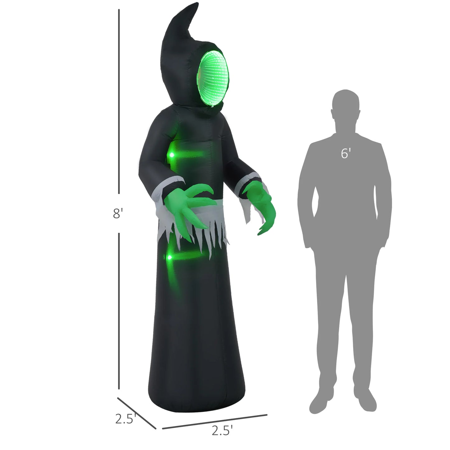 Inflatable Halloween Mirror Ghost Outdoor Led Yard Display Waterproof