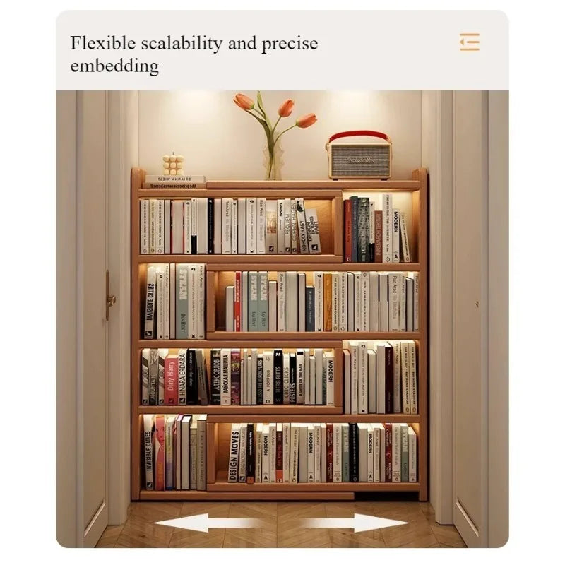 Modern Wooden Corner Bookshelf With Multilayer Storage Design