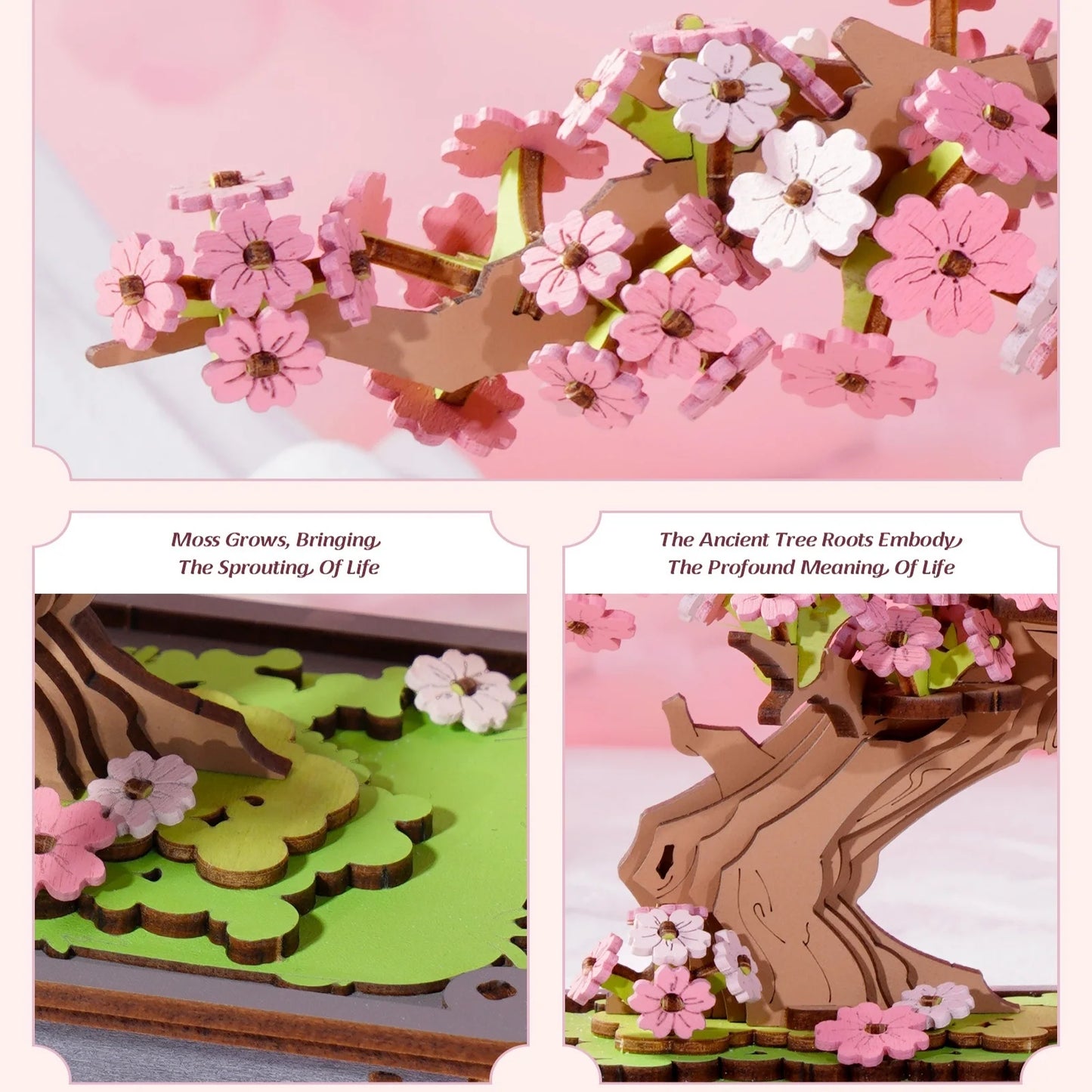 Rolife Sakura Bonsai 3D Puzzle Wood Kit For Home Decor