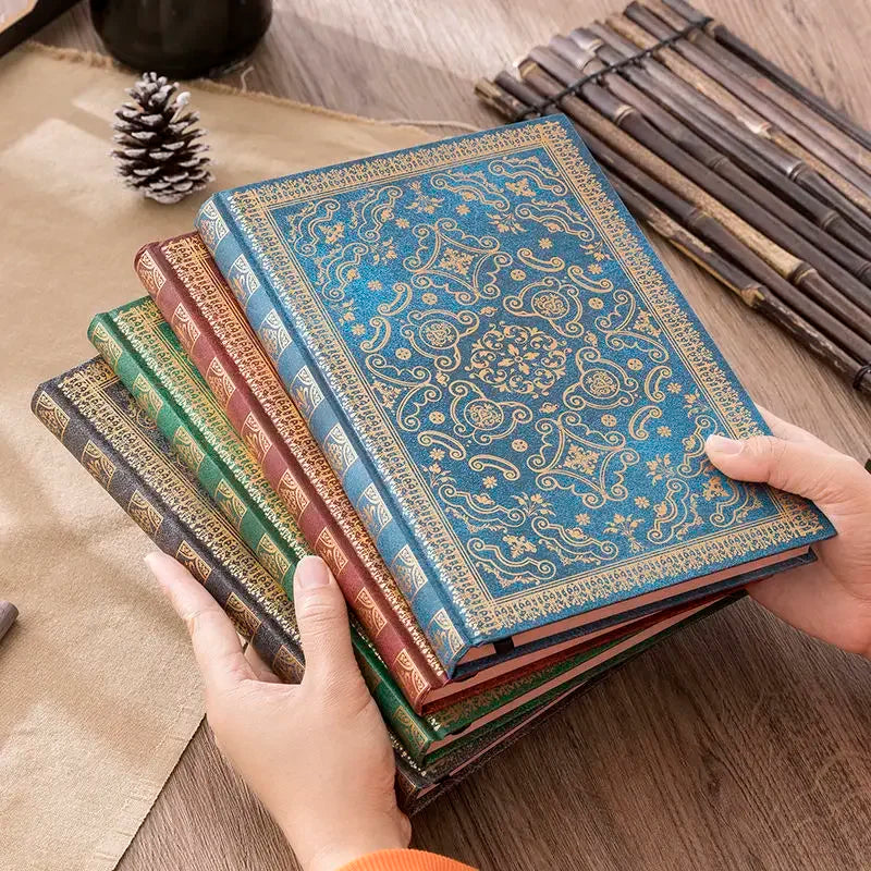 Retro Hardcover Horizontal Line Notebook For Student Office Use