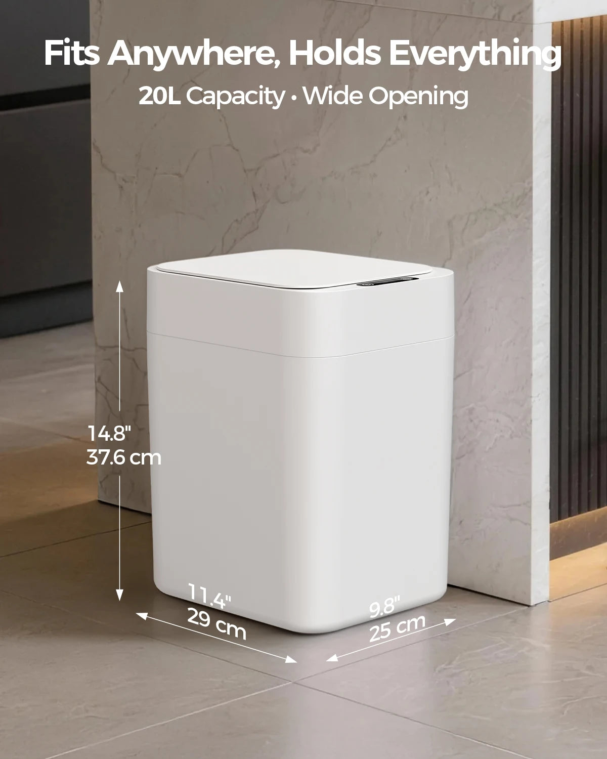 20L/30L Automatic Self Changing Trash Can Self Sealing Self Bagging Motion Sensor Touchless Smart Garbage Can with Lid for Kitchen Bathroom Bedroom Office Odor-Sealing Design