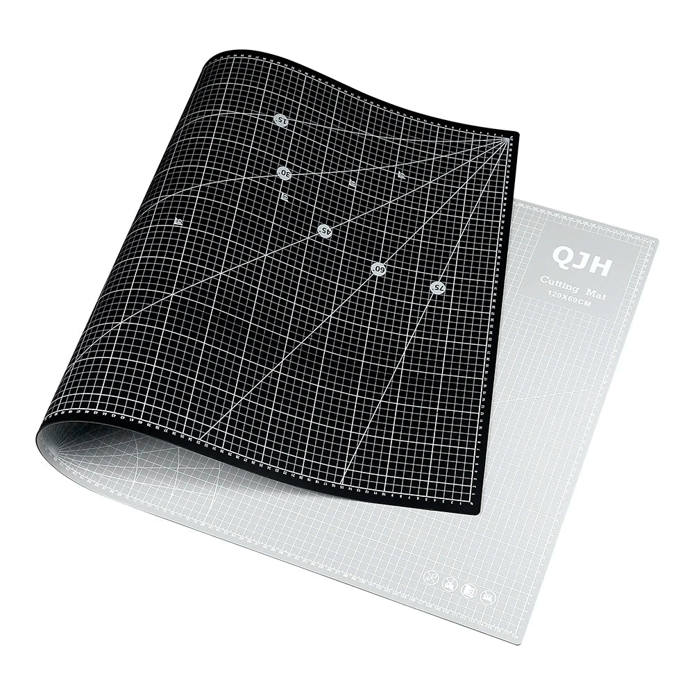 Sewing & Cutting Mat, 60x90cm or 60x120cm Rotatable Cutting Pad, Double-Sided Design Engraved Pad for Sewing, Leather, Fabric