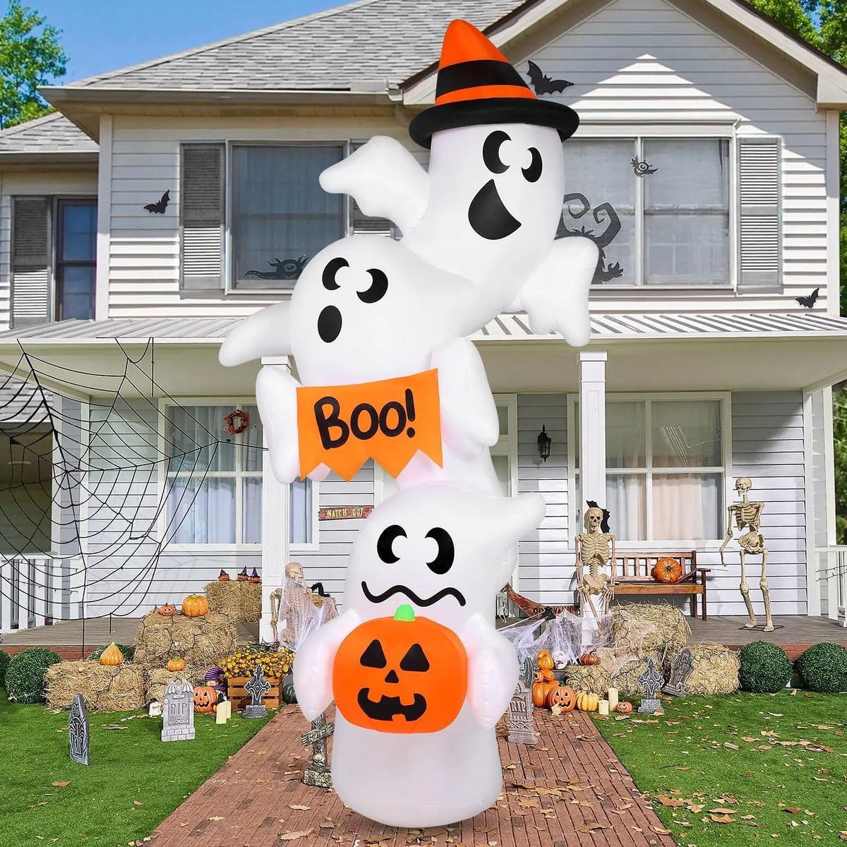 Joyfy Halloween Ghost Inflatable Outdoor Decoration With LED Lights
