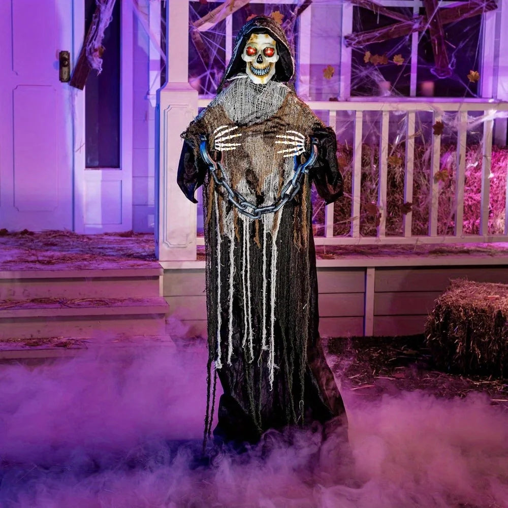 Joyfy Animated Halloween Grim Reaper Outdoor Sound Activated Decoration
