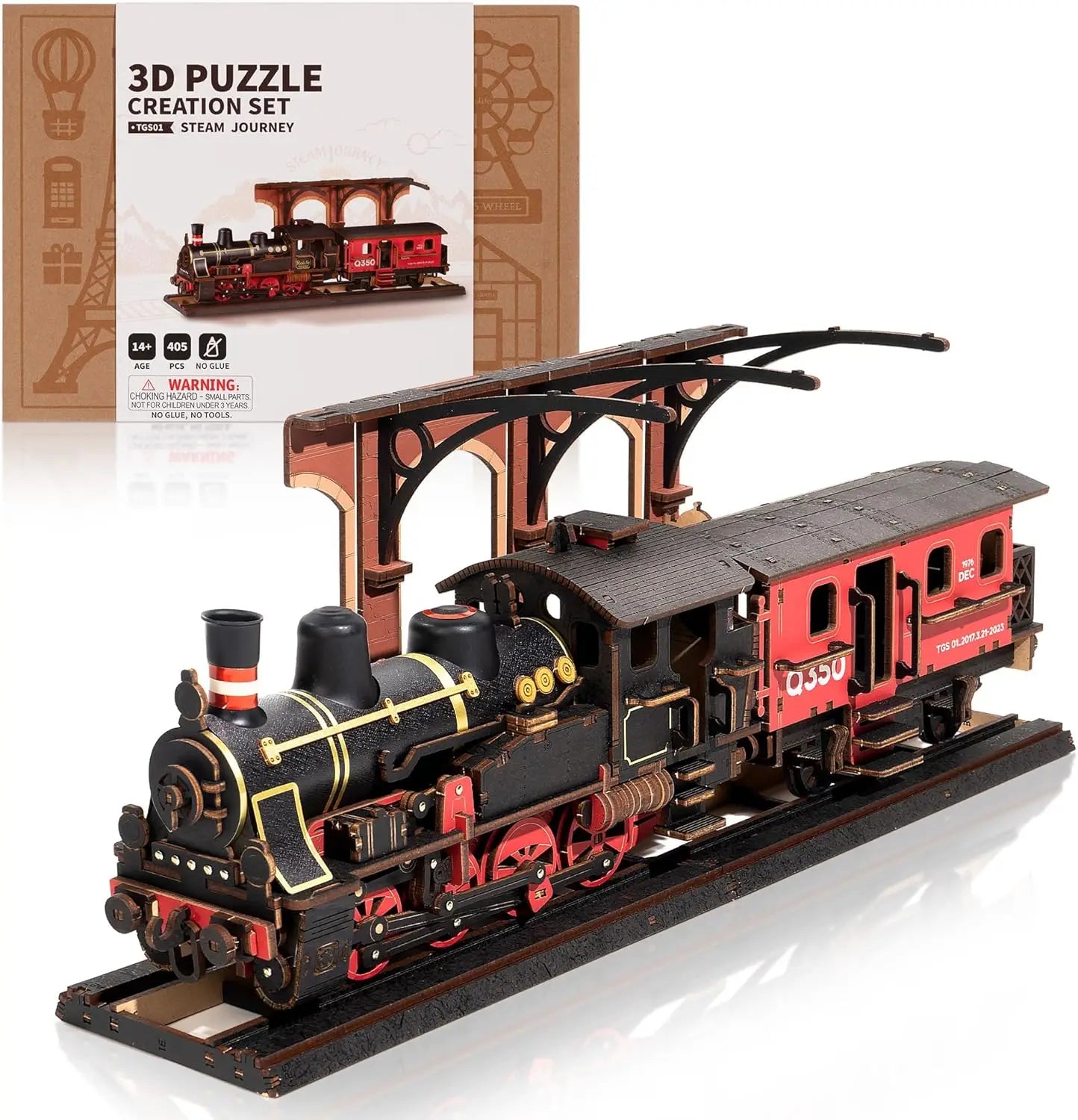 Rolife Steam Journey 3D Wooden Puzzle Mechanical Vehicle Kit