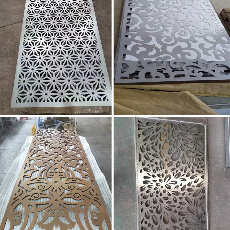Factory Custom Privacy Garden Fencing Guardrail Trellis Aluminum Alloy Galvanized Steel Laser Cutting Art Fence Panel Durable