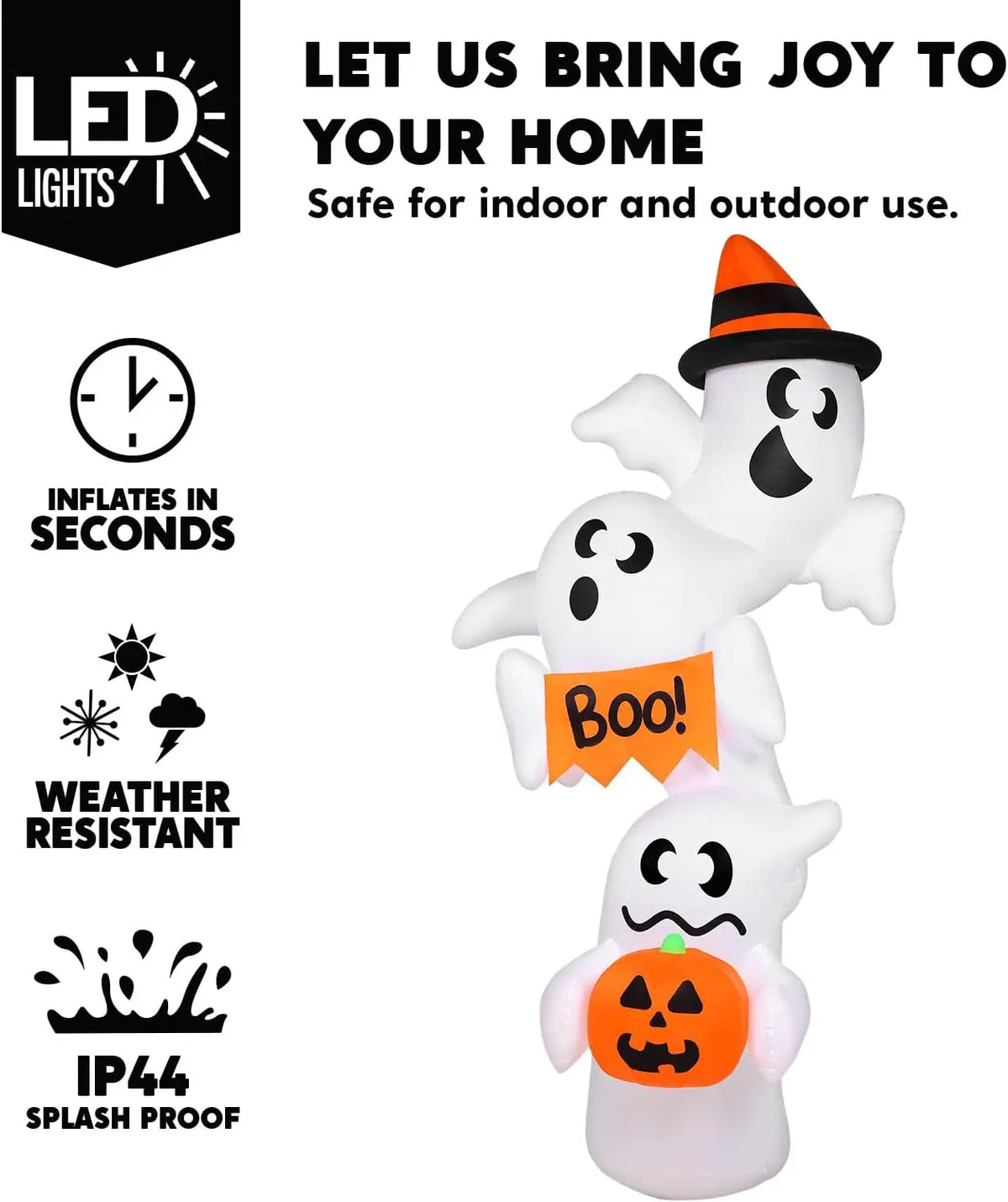 Joyfy Halloween Ghost Inflatable Outdoor Decoration With LED Lights
