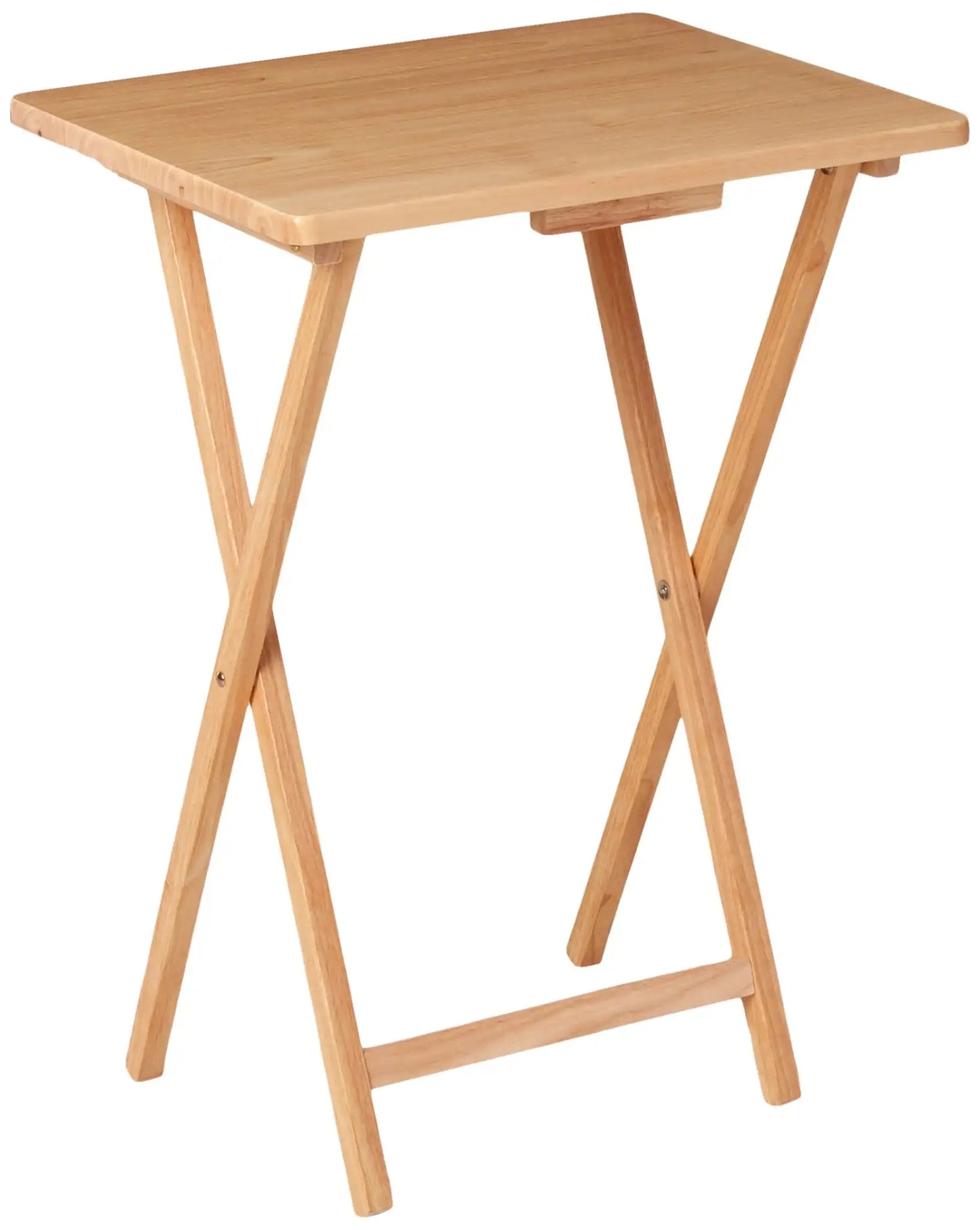 Folding TV Tray Table, Rubberwood, Walnut, 19" x 14.5" x 26", Indoor, 1 Piece