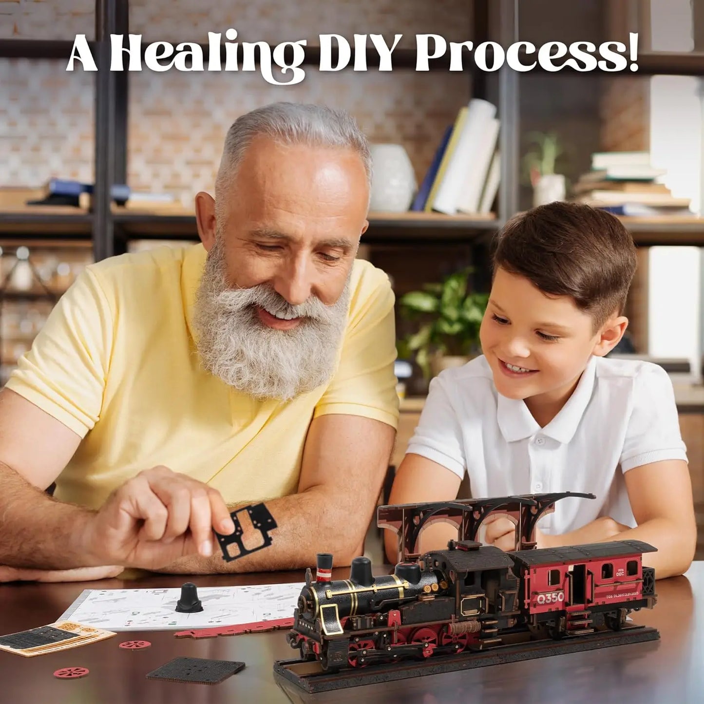 Rolife Steam Journey 3D Wooden Puzzle Mechanical Vehicle Kit
