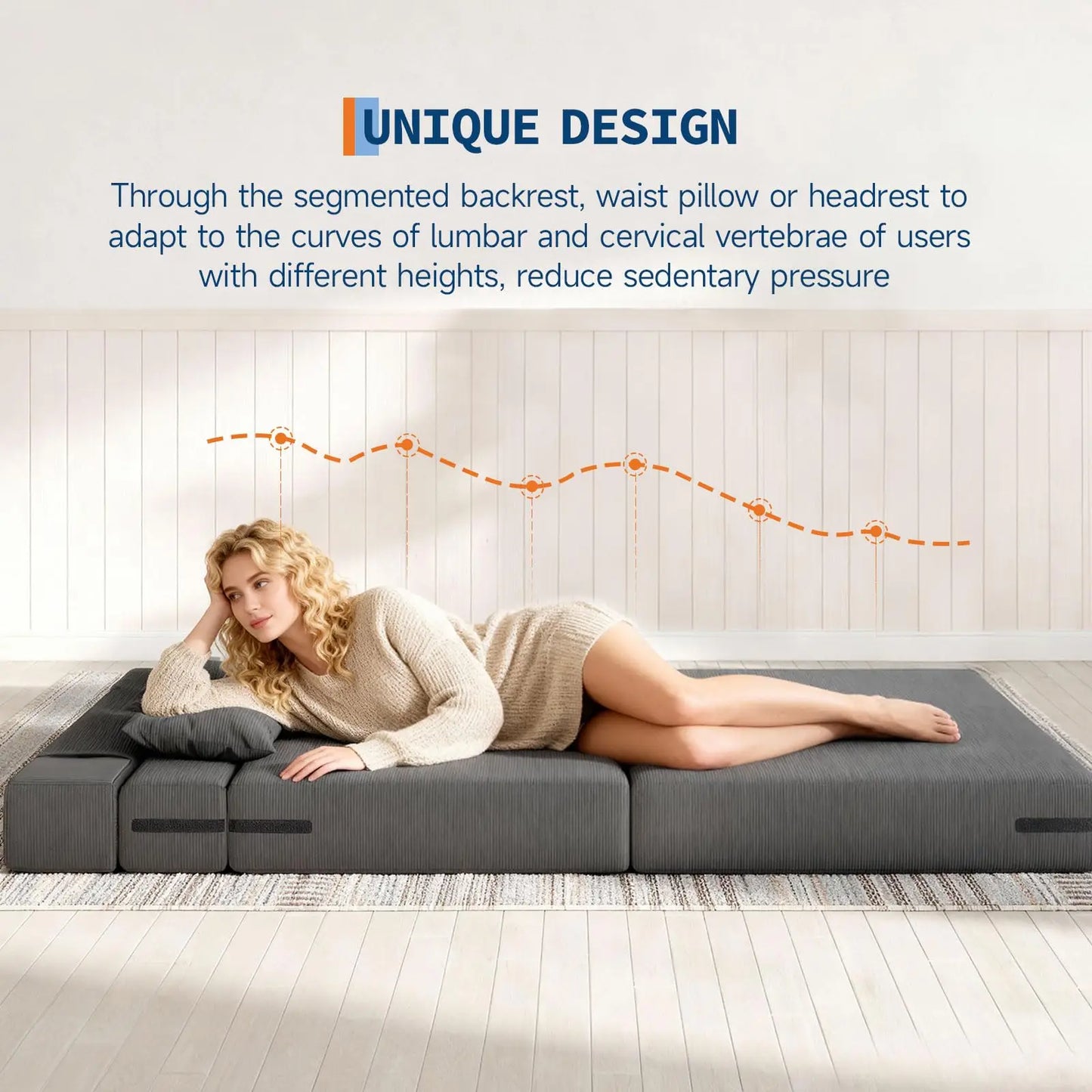 HobbyLane 4-In-1 Folding Sofa Bed With Pillow Space-Saving
