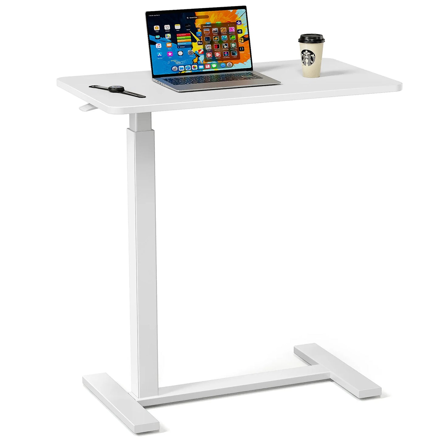 JHK Overbed Bedside Table With Adjustable Height For Laptop Use