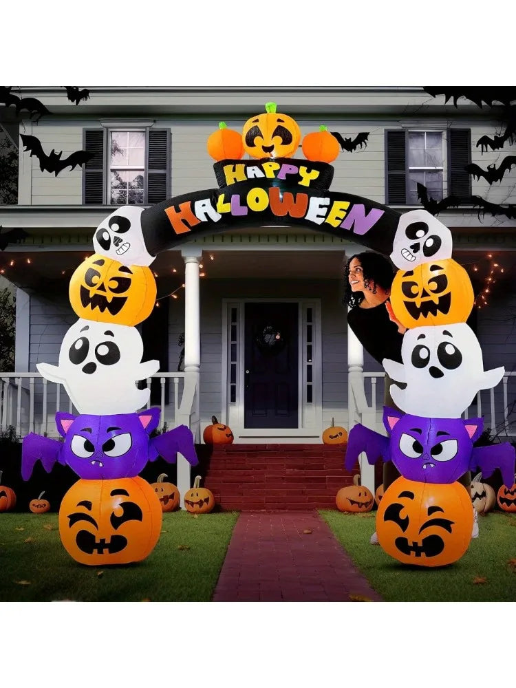 Joyfy Halloween Pumpkin Archway Inflatable With LED Lights Outdoor Decoration