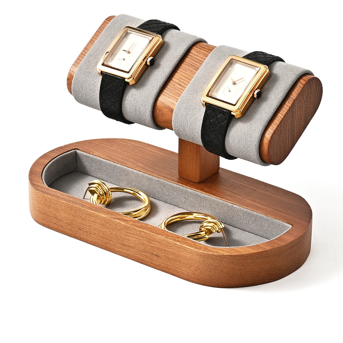 Oirlv Wooden Watch Display Stand And Jewelry Holder Organizer