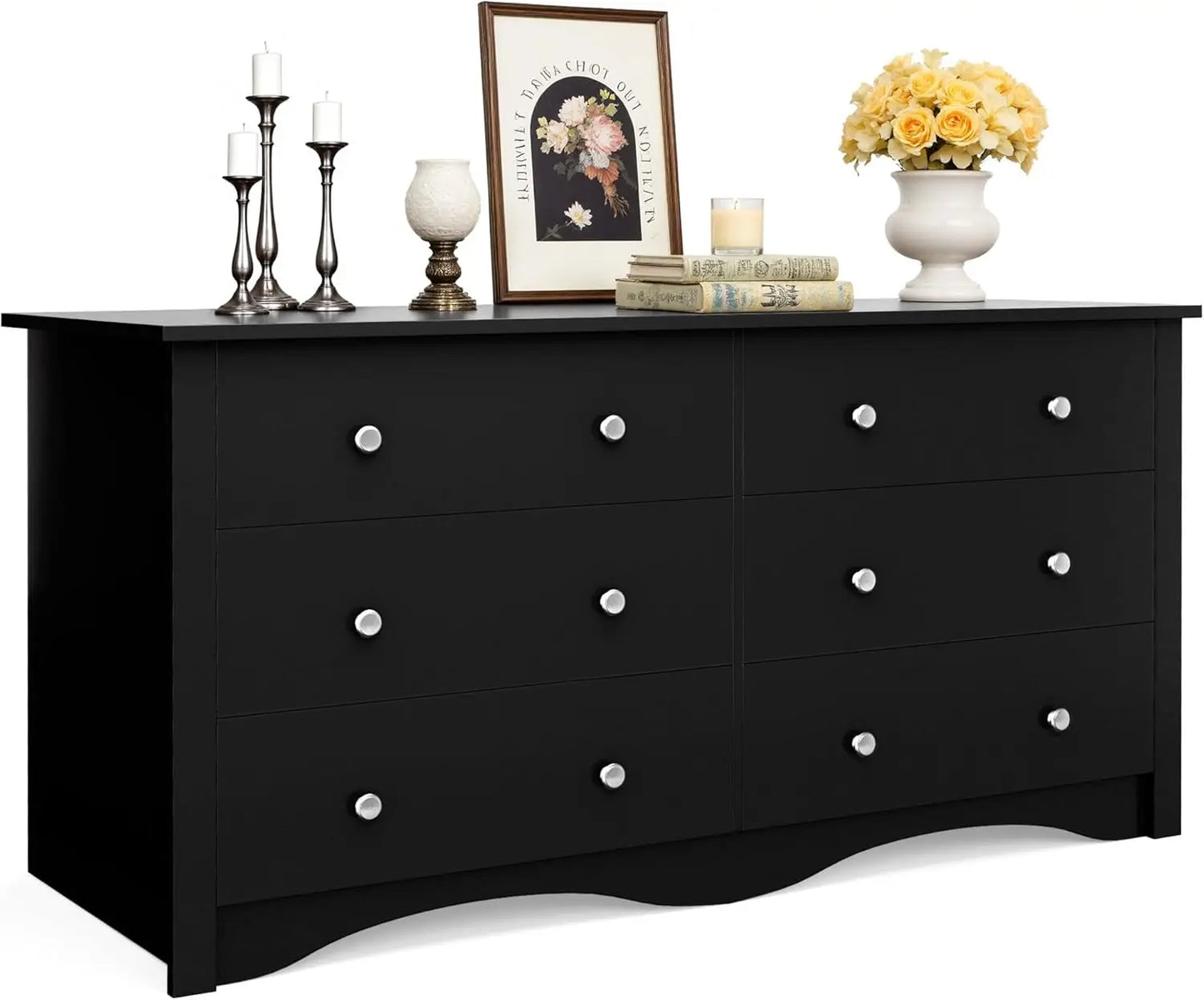 JUMMICO Six Drawer Dresser For Bedroom And Living Room