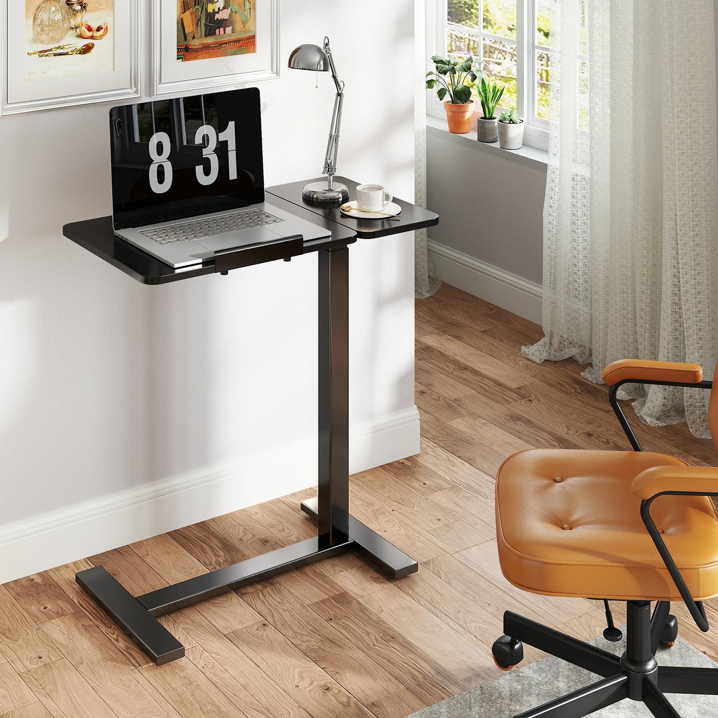 JHK Overbed Bedside Lap Desk With Wheels And Tilt Top